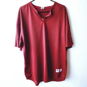 Russell Athletic Work Out Burgandy Micro Mesh Shirt Big n Tall XXL